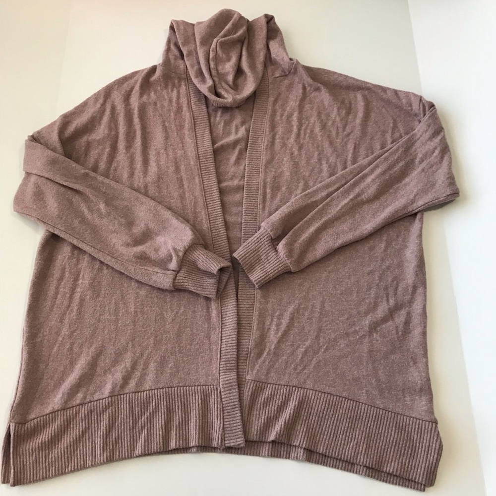 American Eagle Hooded Cardigan tan blush XS